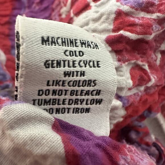 Habitat Top Shirt Womens 2X Multicolor Textured Crinkle Floral Patchwork Art - Picture 10 of 15